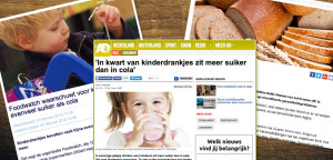 Actualiteit in voedingsland | Even was het rustiger met berichten over voeding in de media, maar de afgelopen week is er weer veel te doen rondom voeding. In kwart van kinderdrankjes zit meer suiker dan cola, Algemeen Dagblad